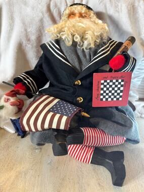Vintage House of Hatten Dee Gann Ye Olde Santa Maker Patriotic Sailor Retired
